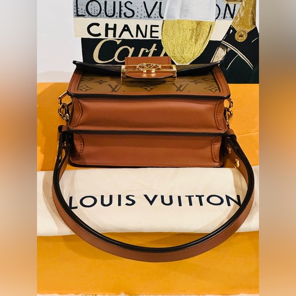 🔥 LOUIS VUITTON REVERSE MONOGRAM MINI DAUPHINE SHOULDER BAG FULL INCLUSION - Picture 12 of 17